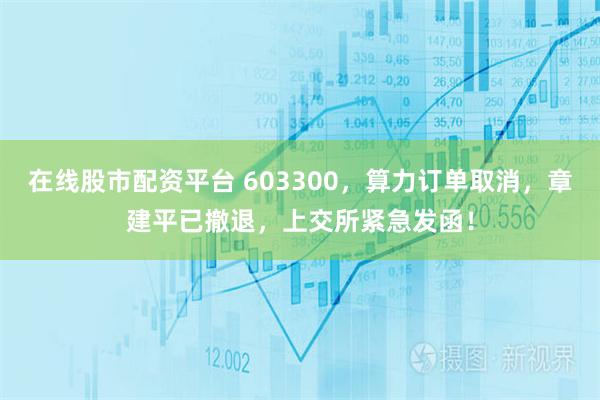 在线股市配资平台 603300，算力订单取消，章建平已撤退，上交所紧急发函！