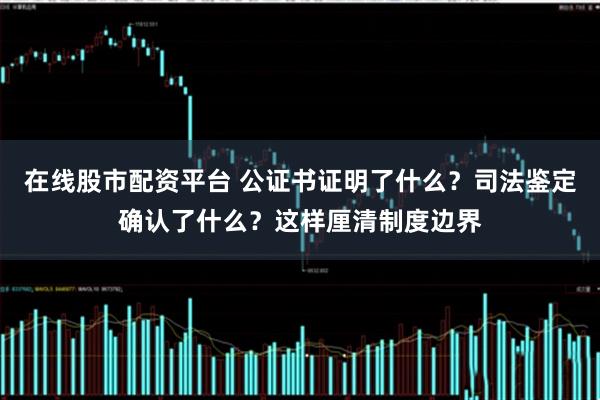 在线股市配资平台 公证书证明了什么？司法鉴定确认了什么？这样厘清制度边界